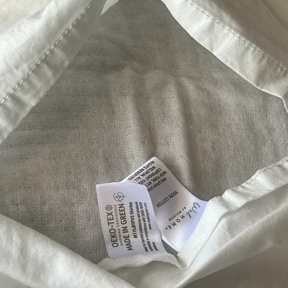 Welspun Queen White Comforter Set 100% Cotton Shell OEKO-TEX‎ Made In Green EUC